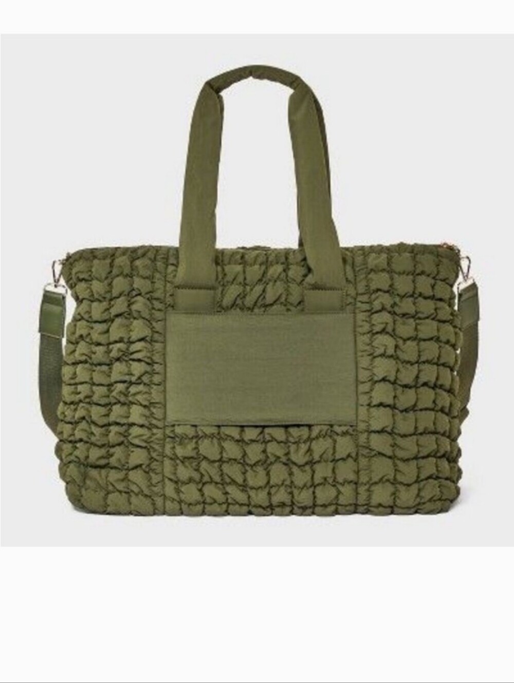 a new day Olive Quilted Tote with Removable Strap